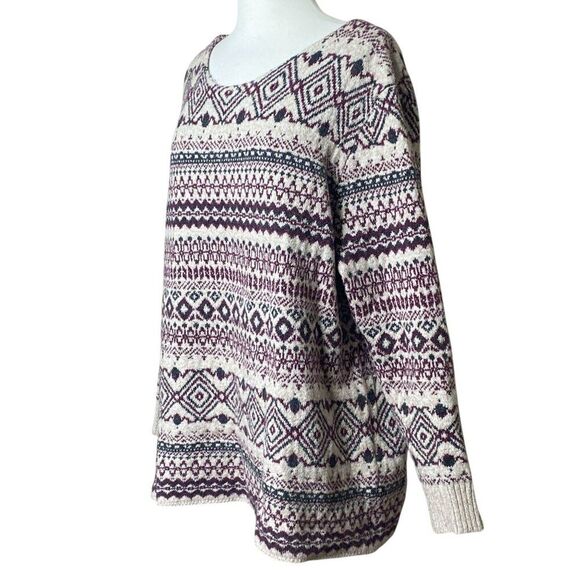 Northcrest Womens Sweater Size 2X Purple, Ivory - Picture 3 of 5
